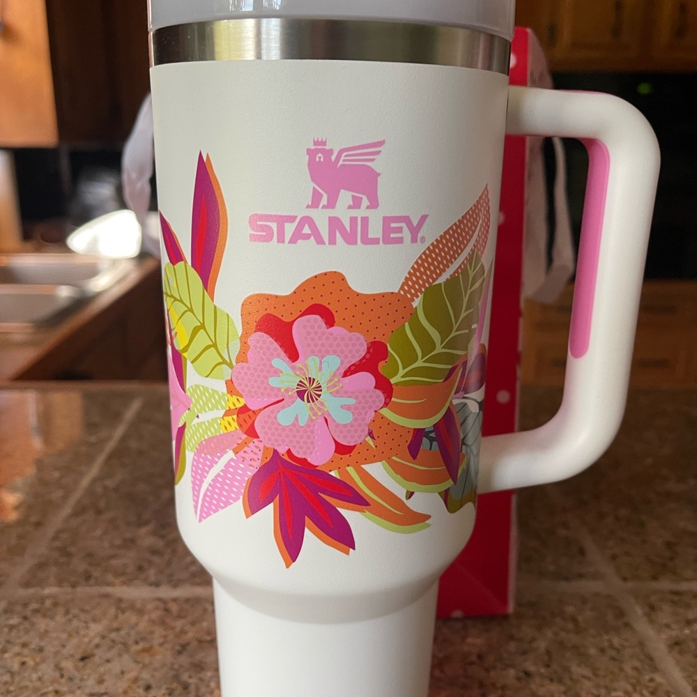 Stanley Vibrant Floral Mug - White, Pink, and Green